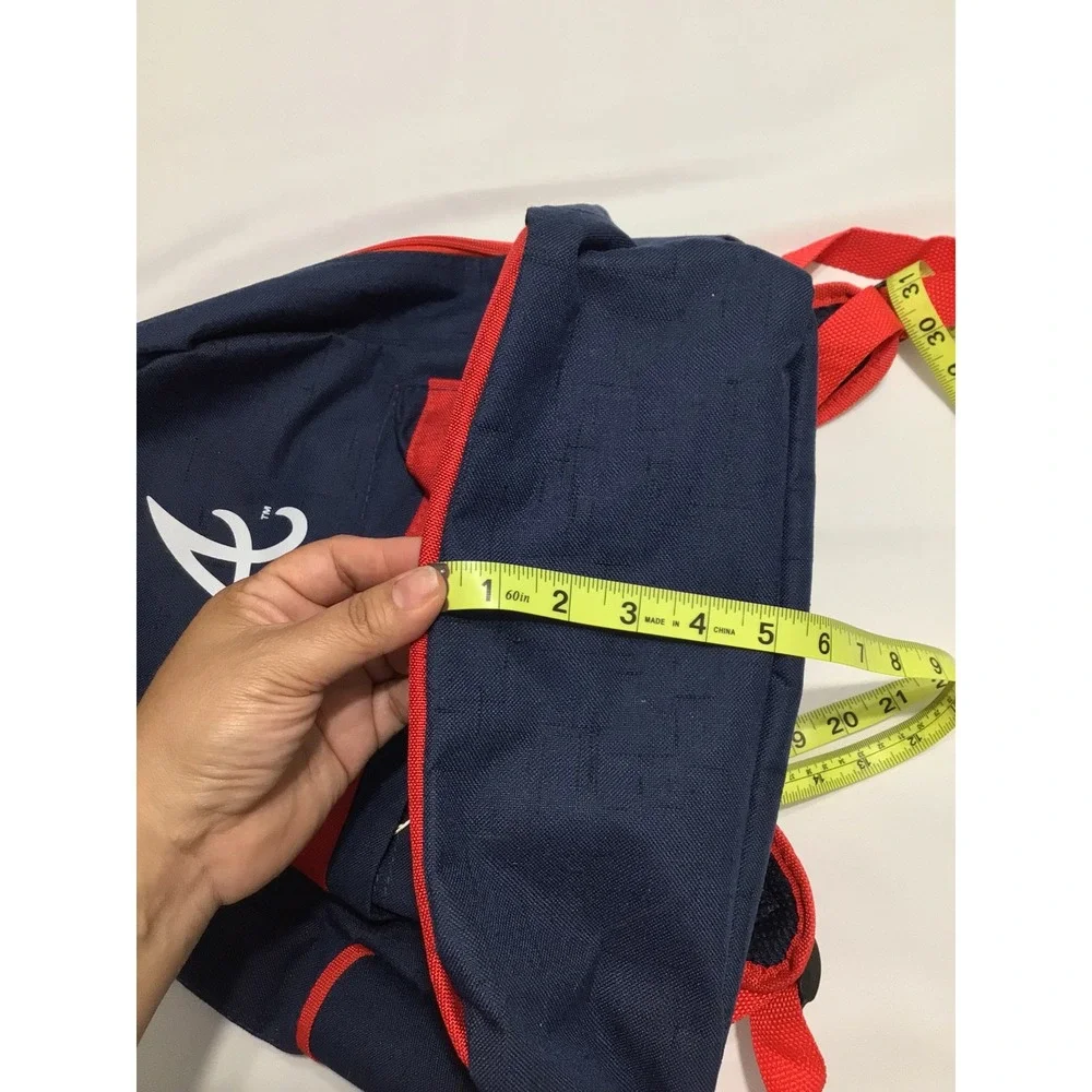 Atlanta Braves MLB Navy Blue Red Canvas Backpack School Travel Bag Tomahawk Logo